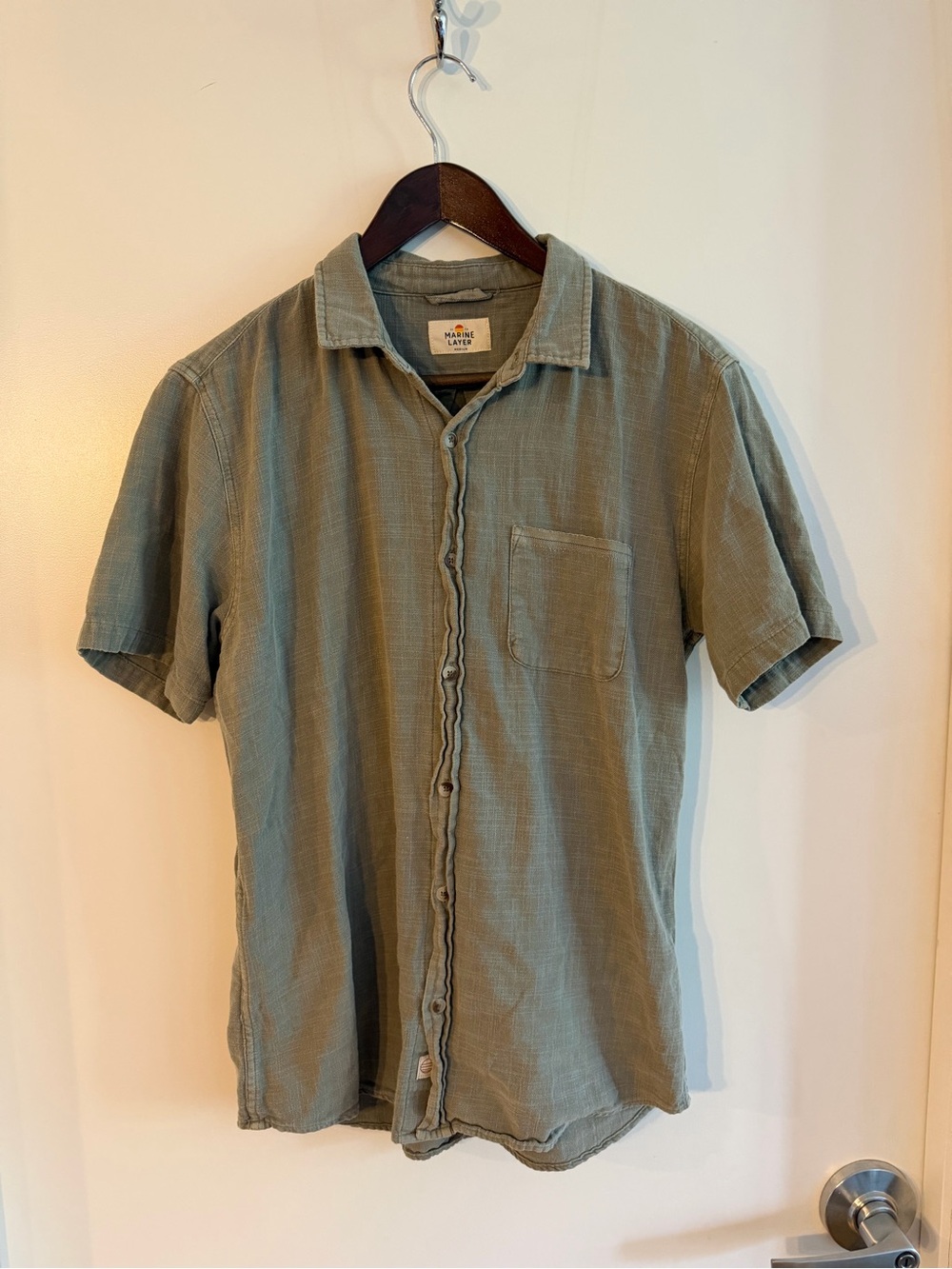 Marine Layer Short Sleeve Button-Down - Sage Green
